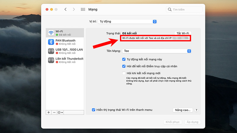 Cách xem địa chỉ IP trên máy tính MacBook