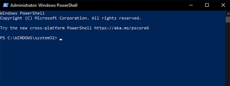 Cửa sổ PowerShell